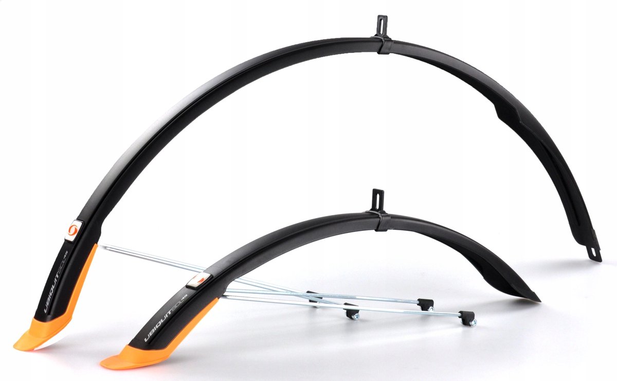 Simpla Ubiquit SDL 45mm 28" fietsspatbord set zwart-oranje