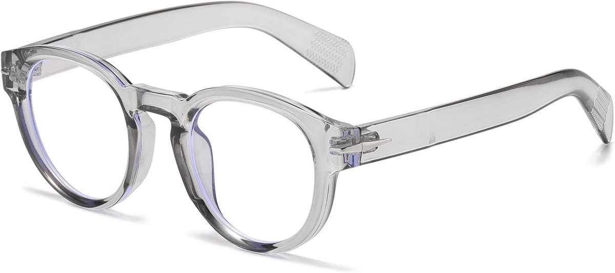 Thijox - Ronde Blauw Licht Bril voor Heren en Dames - Retro Computer Bril Tegen Vermoeidheid - Ideaal voor Lezen, Ontspanning en Werken - Comfortabele