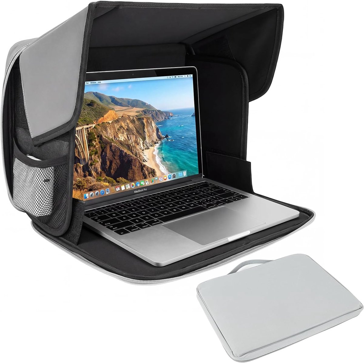 Laptop zonwering 12-16 inch - universeel scherm - vermindert verblinding - ideaal voor openbare plekken - ShopVlot