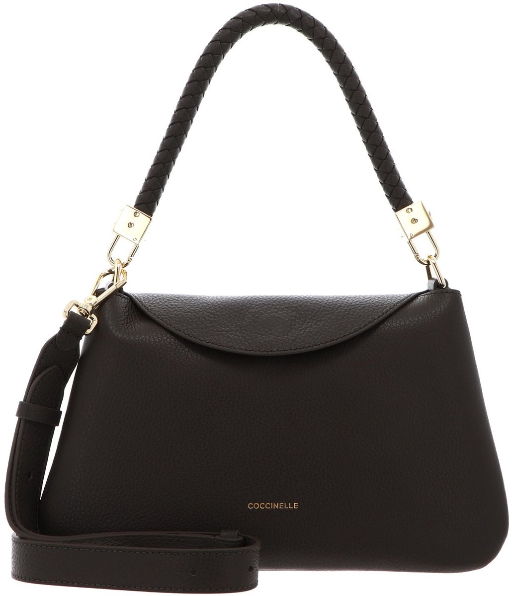 COCCINELLE Leren handtas schoudertas Tiggy Handbag Grained Leather Fango donkergroen