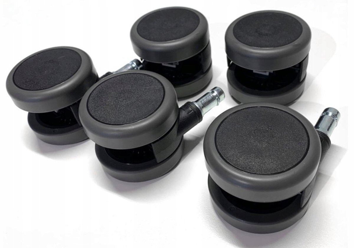 Zachte bureaustoelwielen 65mm 5 stuks, vloervriendelijk