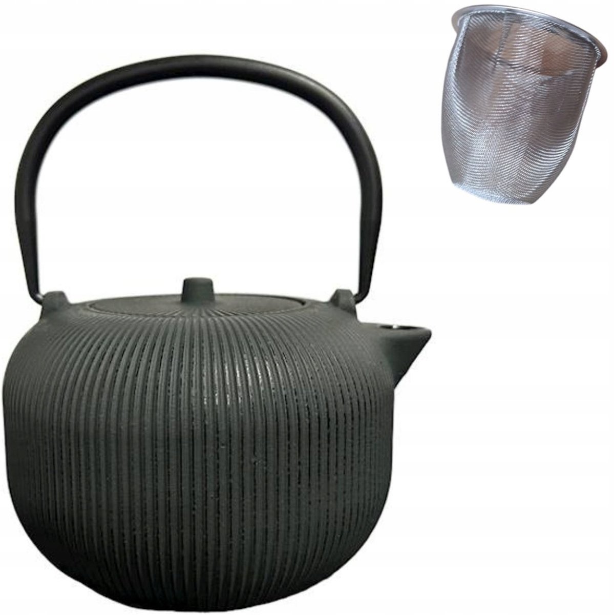 Gietijzeren Theepot met Zeef - 1L - Voor Kruiden en Thee