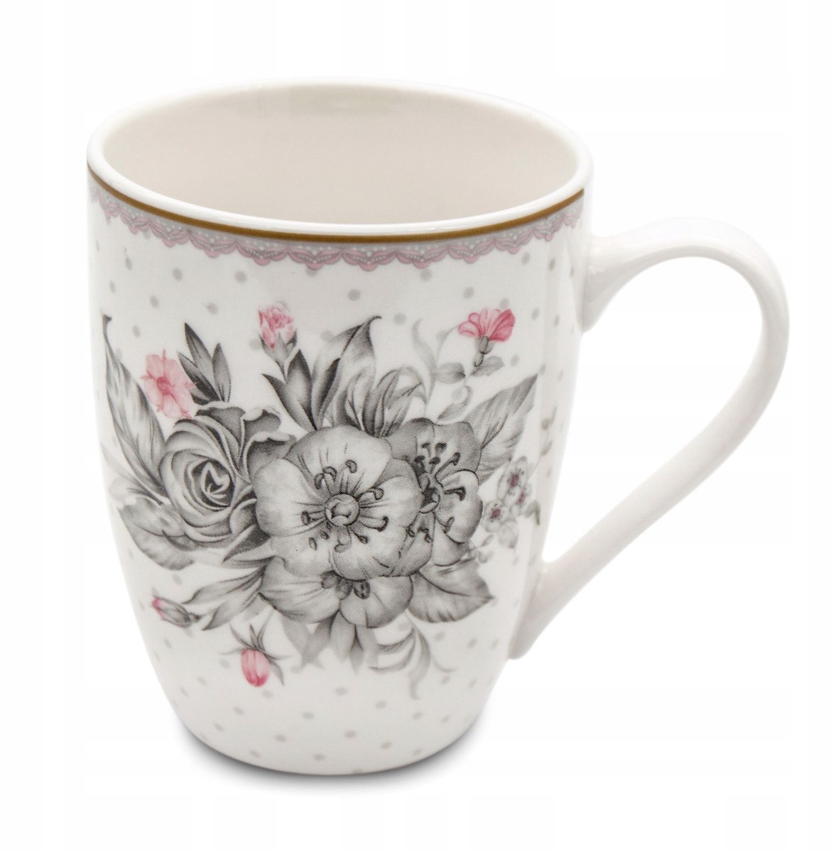 Bella Fiore Porseleinen Mok 340 ml - Elegante bloemendecoratie
