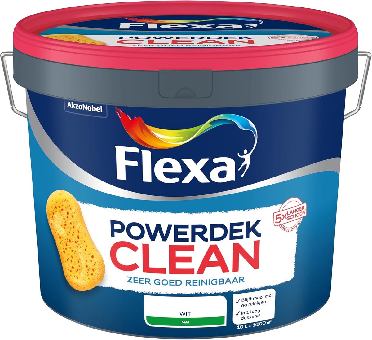 Muurverf Powerdek Clean - Wit - Matte afwerking - Blijft langer schoon - ShopVlot