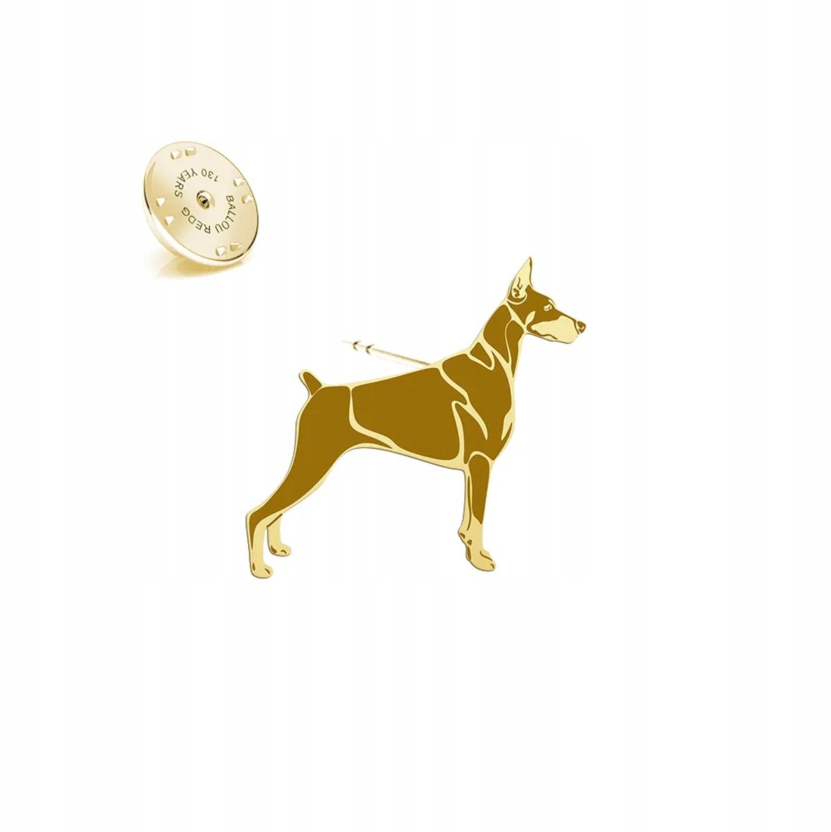 Gouden Doberman Pin Brosche 925 Zilver - Uniek Cadeau