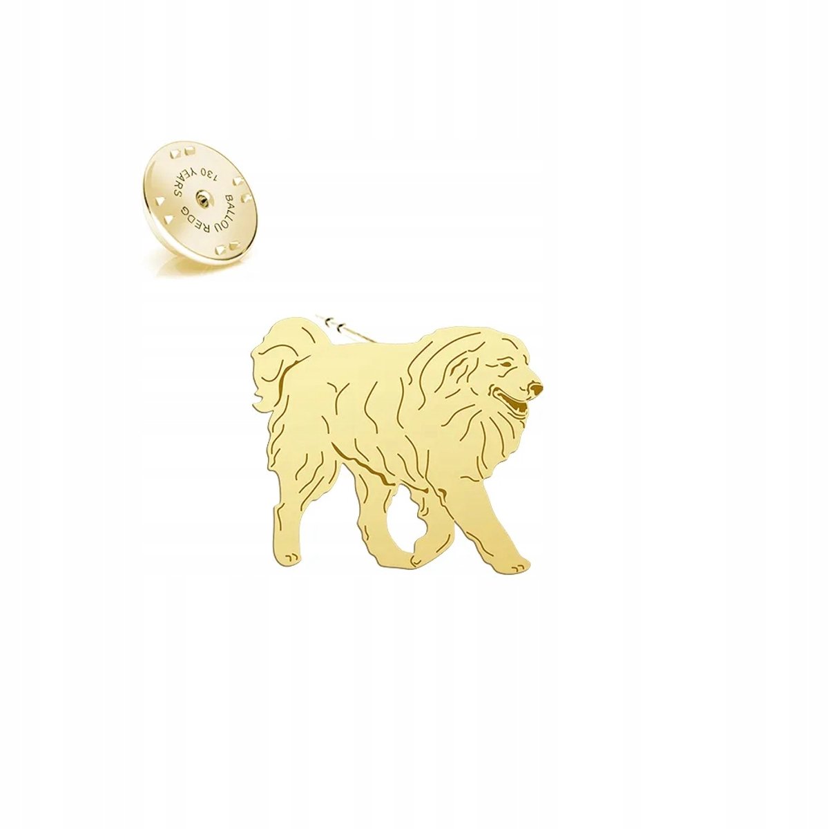 Gouden Pyreneese Berghond Speld 925 Zilver - Uniek Cadeau