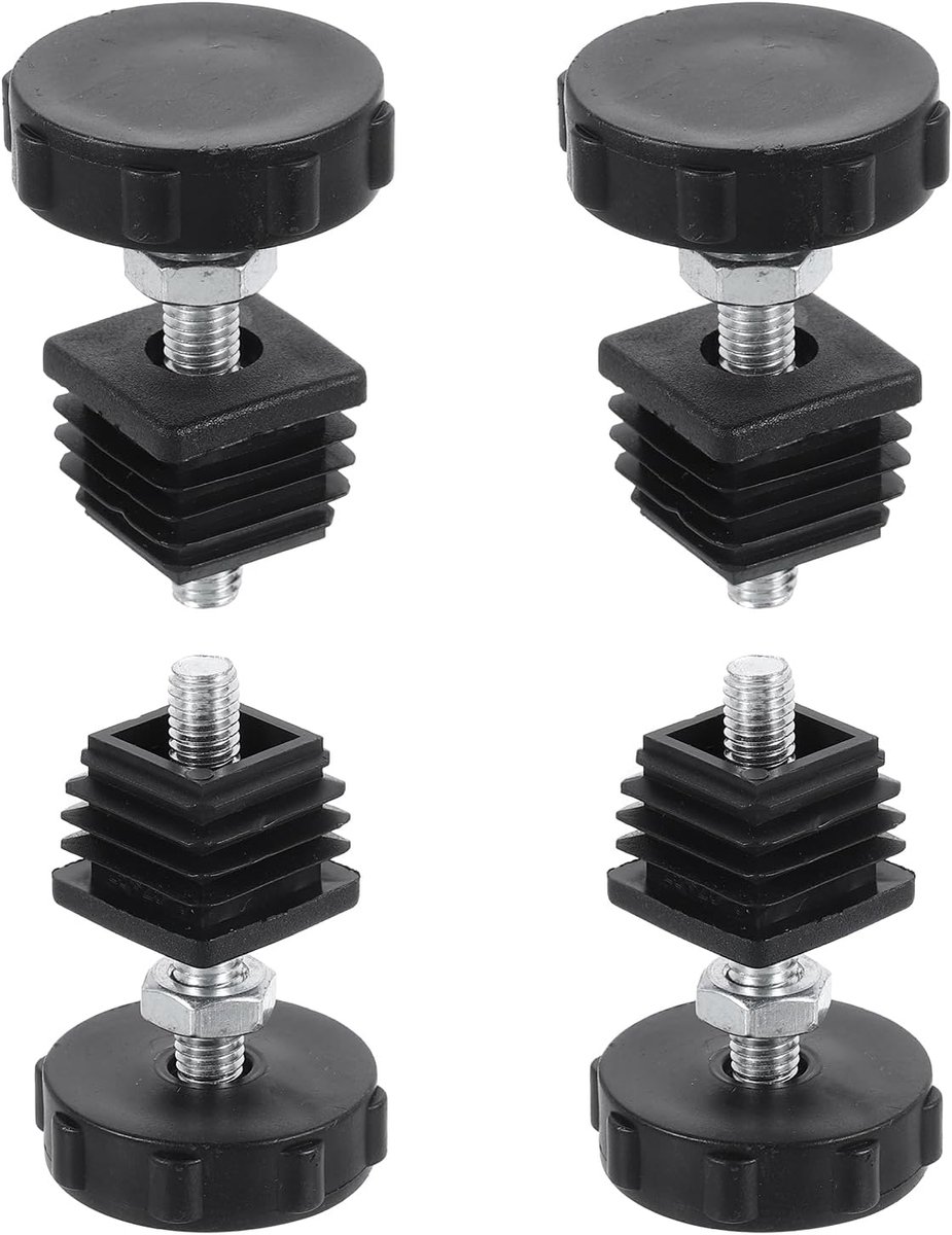 Verstelbare meubelvoetjes 25x25mm - vierkante glijders - stevig en duurzaam - ideaal voor meubels - ShopVlot