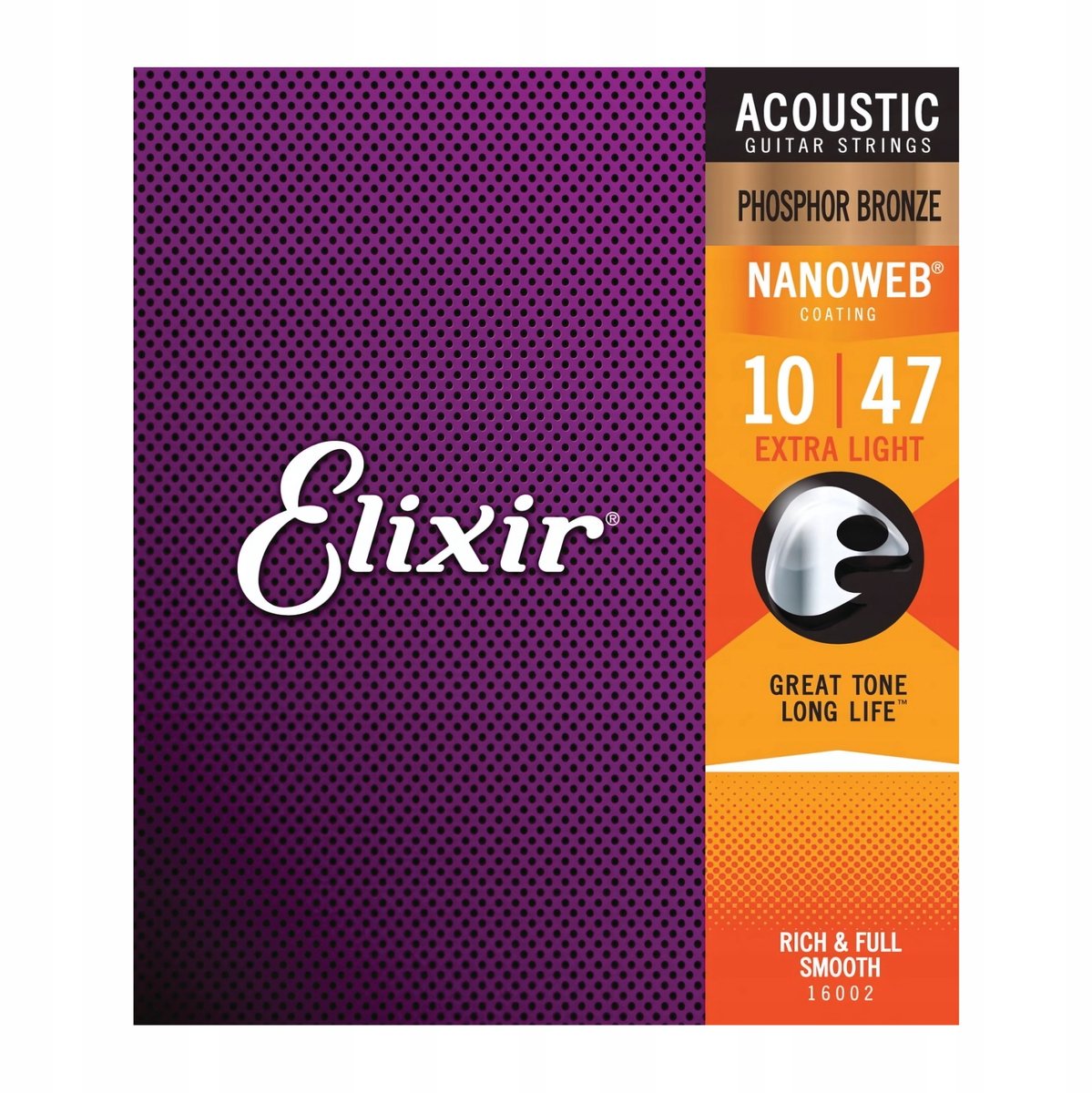 Elixir 16002 Snaren voor akoestische gitaren 6 Akoestische fosfor Bronze Nanoweb Coating Extra Light