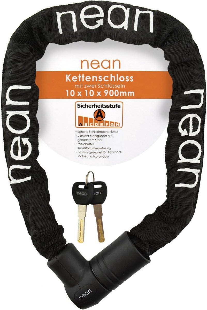 Fietsslot kind - Zwart - 10 x 10 x 900 mm - Hoogwaardige Veiligheid - Voor Fiets en E-Bike