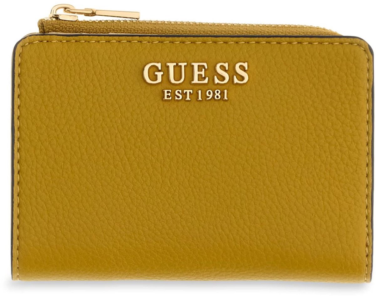 GUESS portemonnee Melody SLG Zip Around Card Case Topaz mosterdgeel