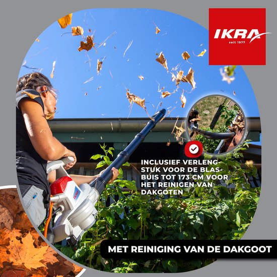 IKRA elektrische bladzuiger en bladblazer IEBV 3200, 3-in-1 functie, incl. verlengstuk voor de blaaspijp van IKRA — afbeelding 2