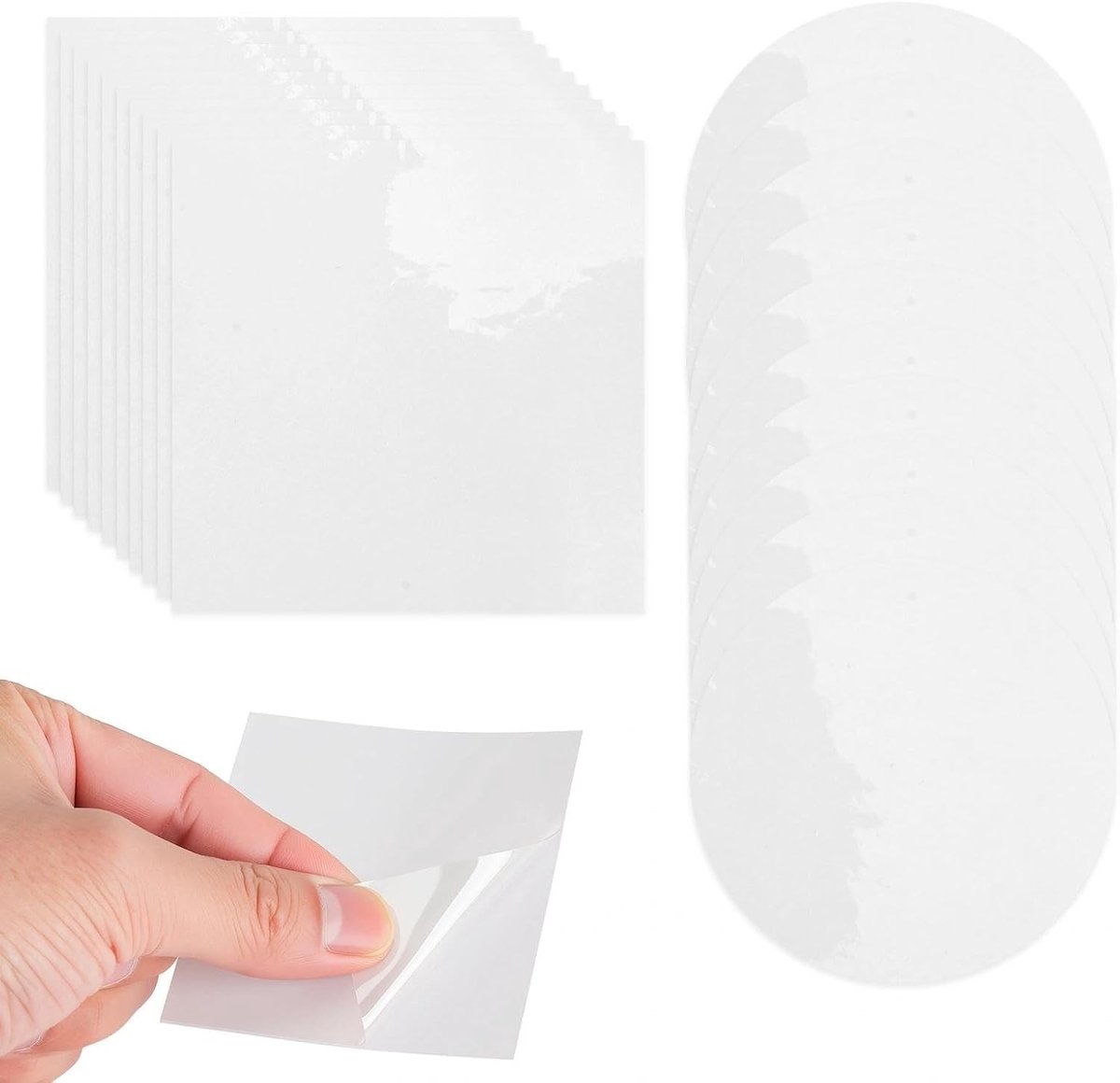 Reparatieset tentdoek - Transparant - 6 cm rond en 7 x 7 cm vierkant - TPU Zelfklevende Waterdichte Patches - Voor Tent en Outdoor