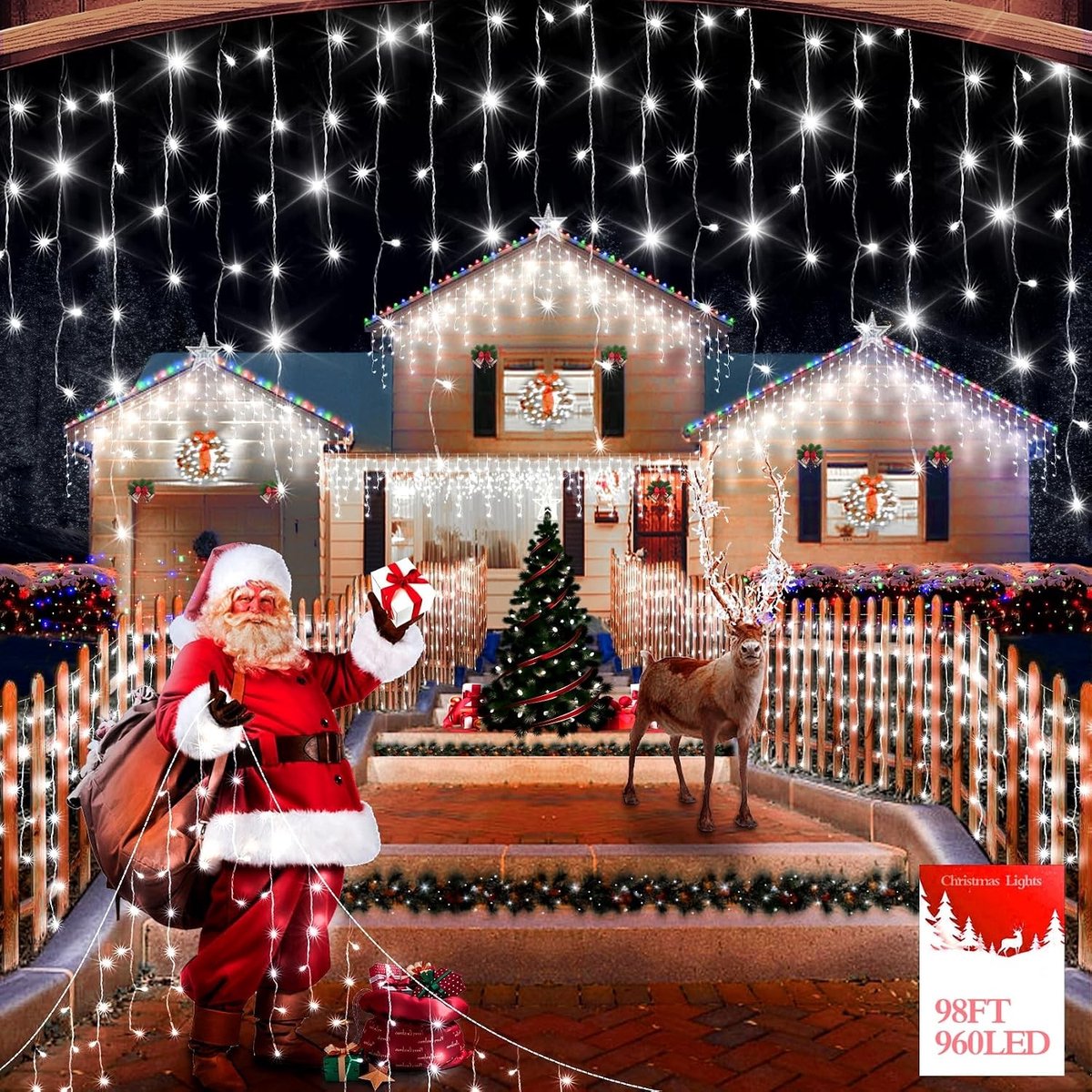 Kerstverlichting - Koudwit - 30 m - LED Lichtketting met 8 Modi en Timer - Voor Buiten en Binnen