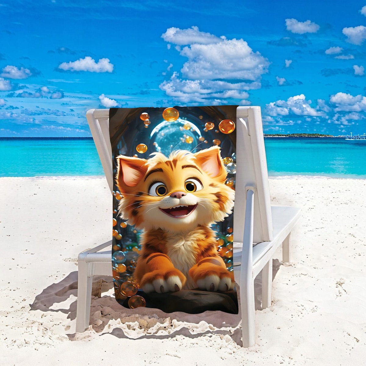 Grote Strandlaken Microvezel 100x180cm Katten - Sneldrogend