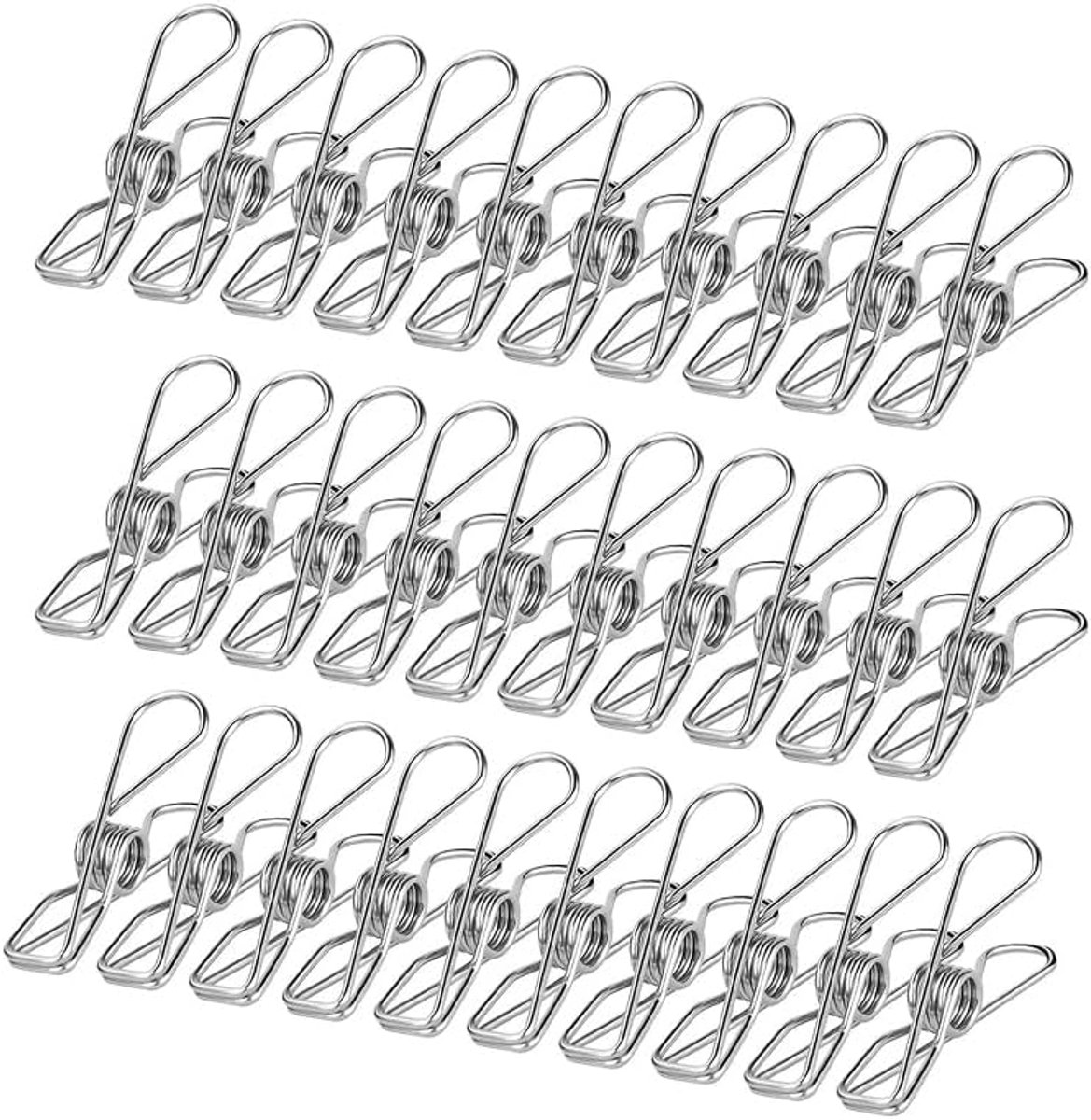 Wasknijpers van roestvrij staal, 100 stuks, wasknijpers van metaal, kleine metalen klemmen, multifunctionele - ShopVlot