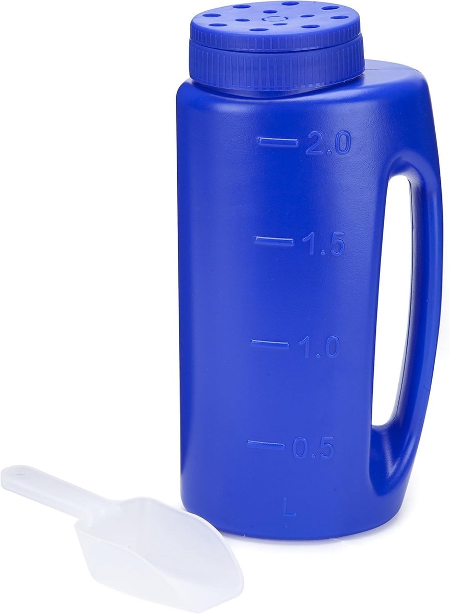 Katai – 2L hand spreader blue – Manual spreader with adjustable opening for seeds fertilizer salt and granules – - ShopVlot