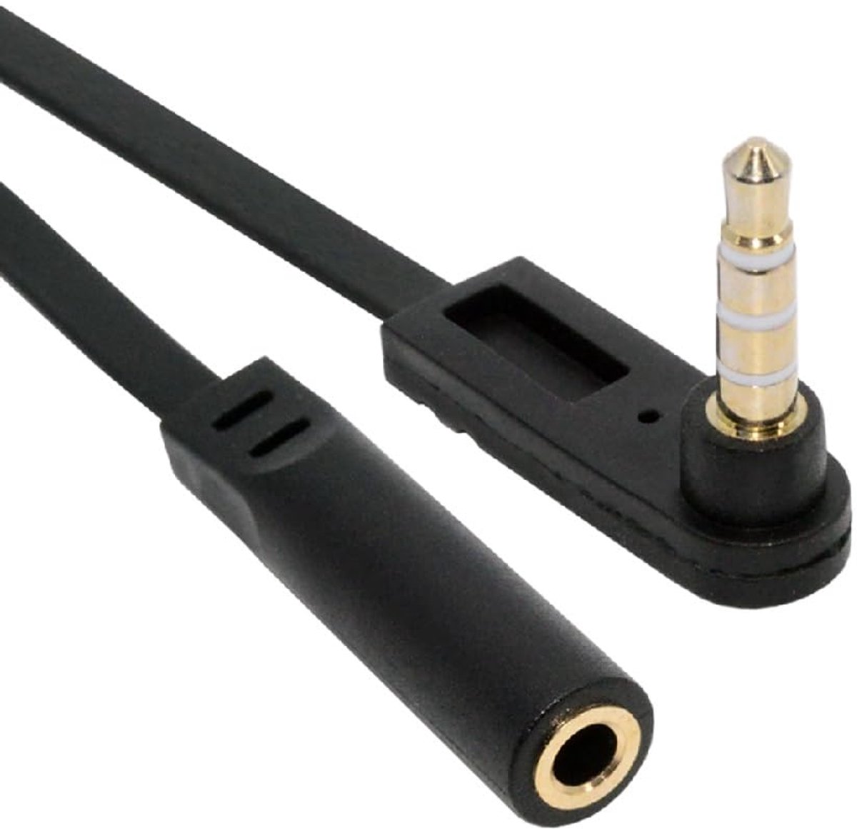 Ultra Slim Flat AUX Cable 0.3 cm 4 Pin Stereo Audio Cable Male to Female, Speaker Extension Cable with 90 Degree Right - ShopVlot