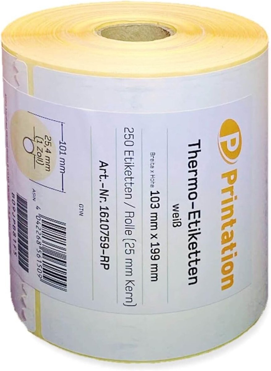 Printation Shipping Labels 103 x 199 mm White DHL, DPD, GLS, UPS - One Roll with 250 103 x 199 mm Thermal Labels - ShopVlot