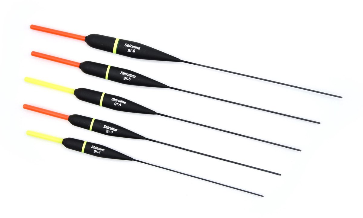 Sbirulino® Set van 5 dobbers met breeklichthouder 4,5 mm. Inclusief container en hoes in de set. - ShopVlot