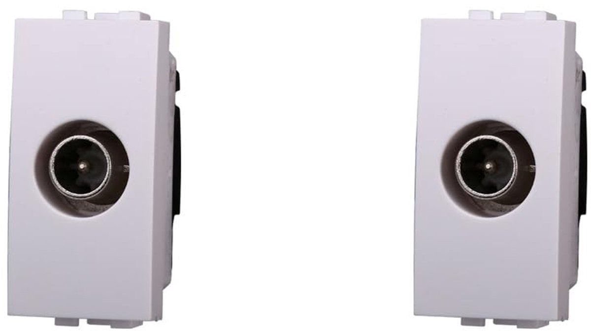 TV-aansluiting 2 stuks - witte male loop - compatibel met BTicino Living Light - eenvoudig te installeren - ShopVlot