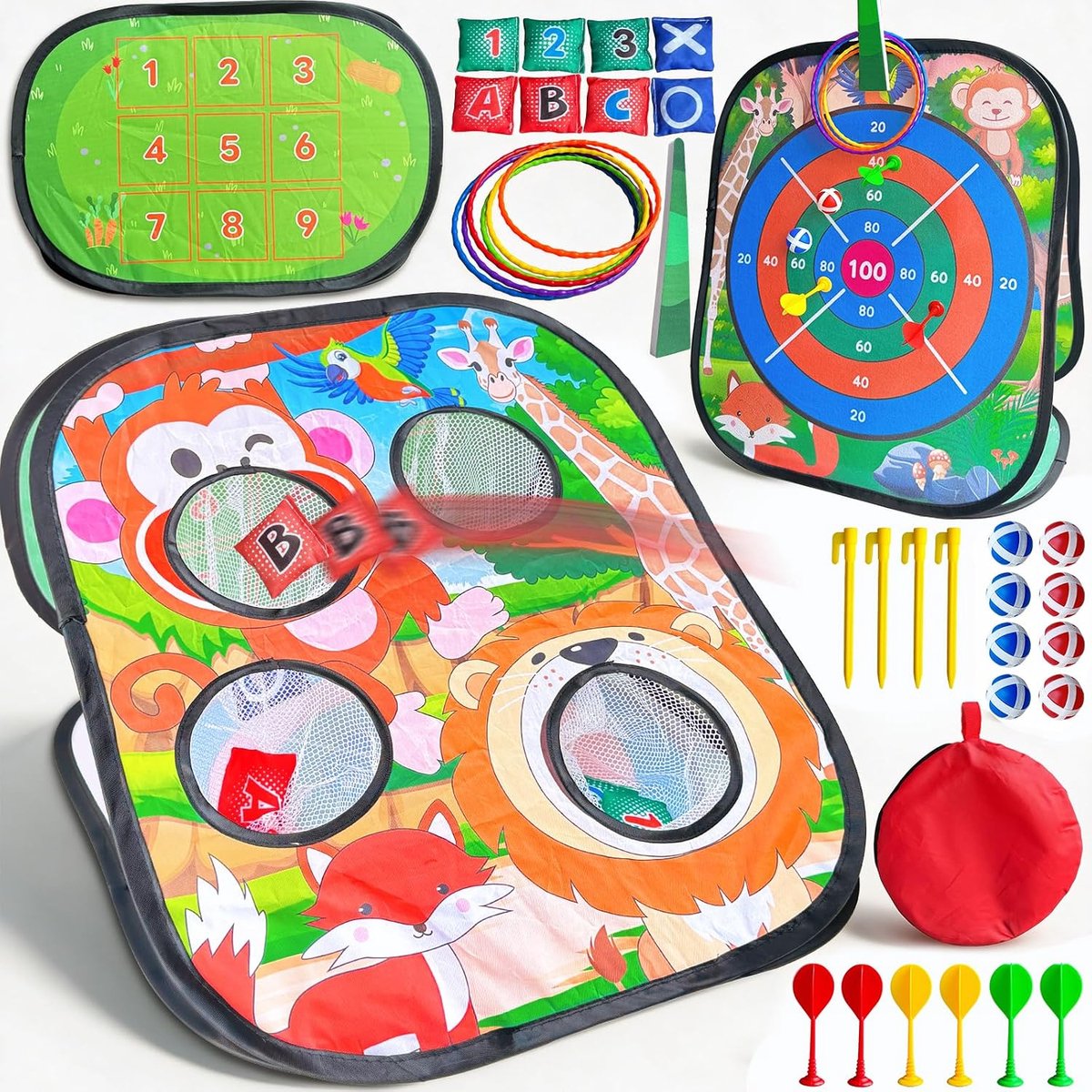 Cornhole game outdoor - dieren thema - duurzaam materiaal - perfect voor buitenplezier - ShopVlot