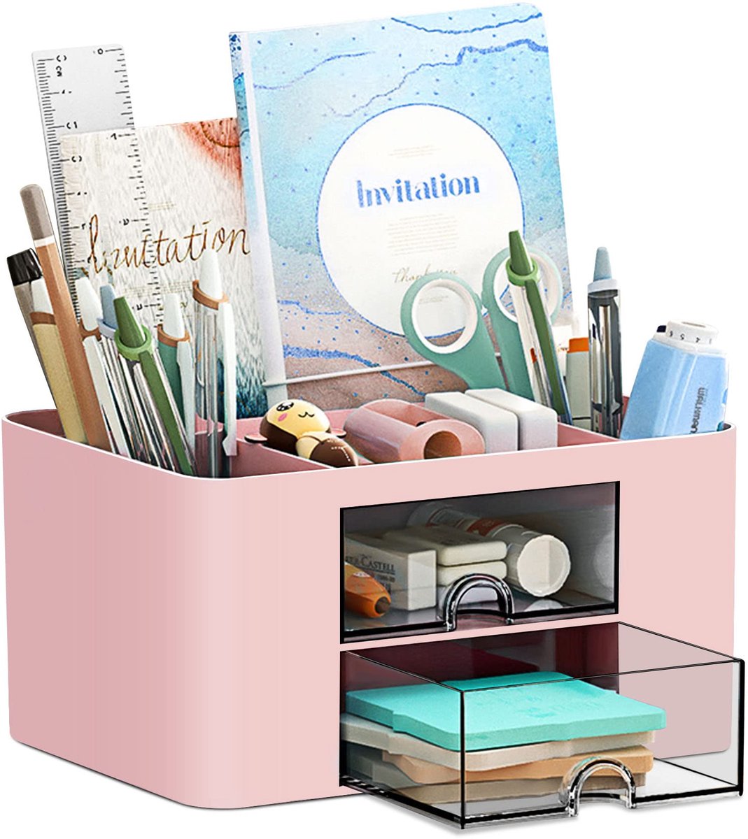 Bureau-organizer 7 vakken - kunststof - multifunctionele pennenhouder - ideaal voor thuis of op kantoor - ShopVlot