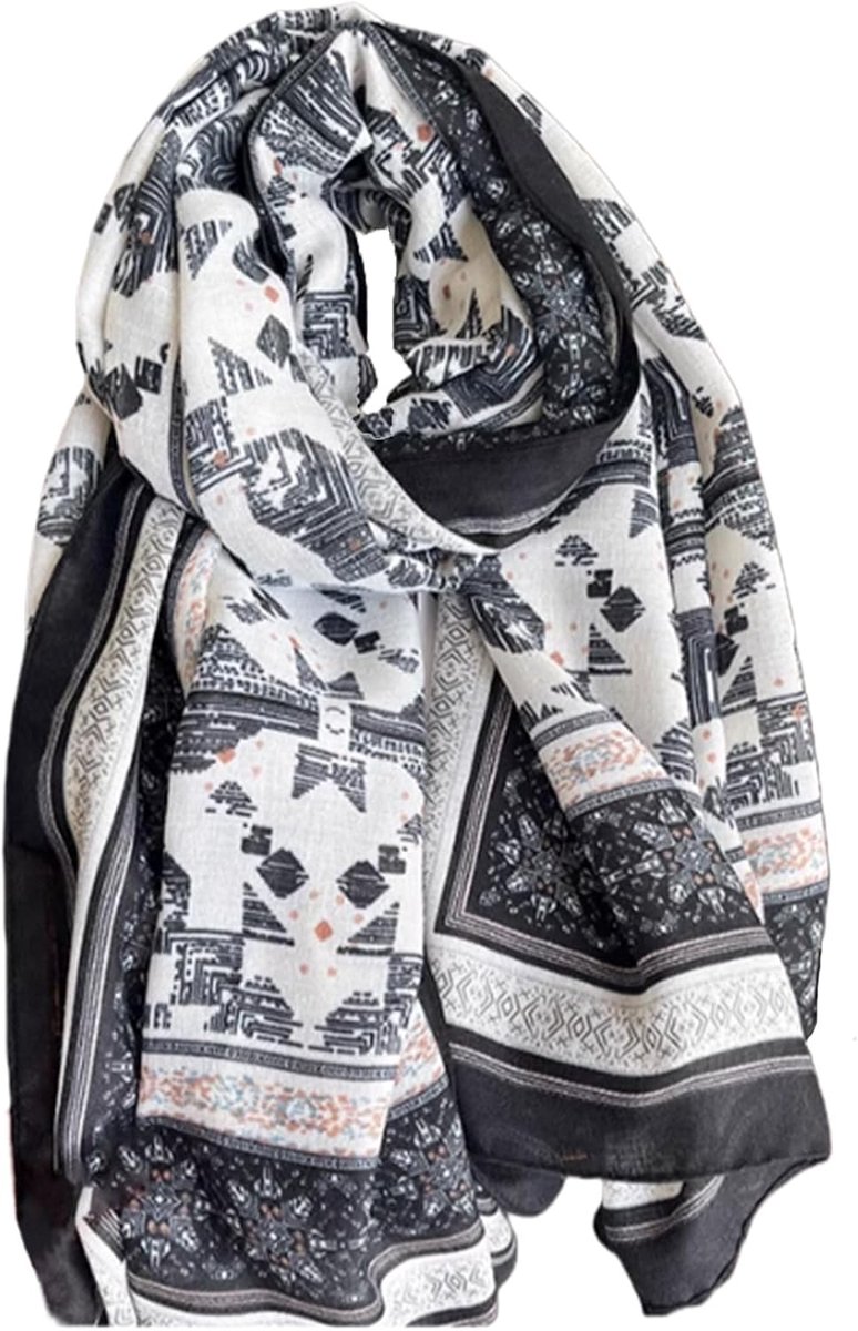 Alexis Leroy Long Scarf 85 x 180 cm Imitation Linen Printed Elegant Versatile Scarf for Women - ShopVlot