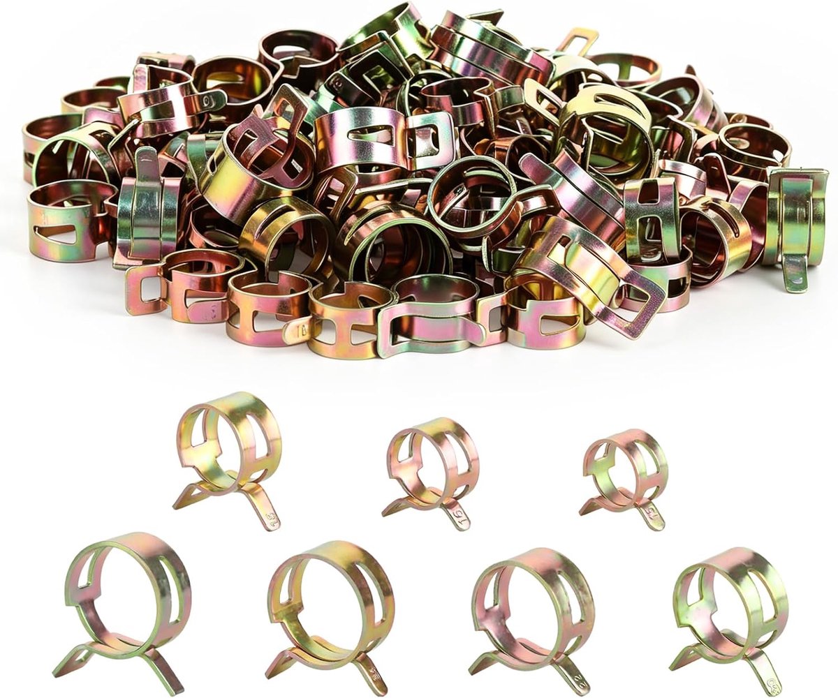 Slangklemmen, set van 105 stuks, slangveerklemmen, benzineslangklemmen, assortiment met 7 maten van - ShopVlot