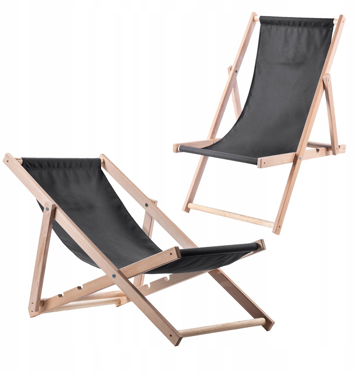 Houten Ligbedden Tuin & Strand - Set van 2 - Opvouwbaar & Verstelbaar