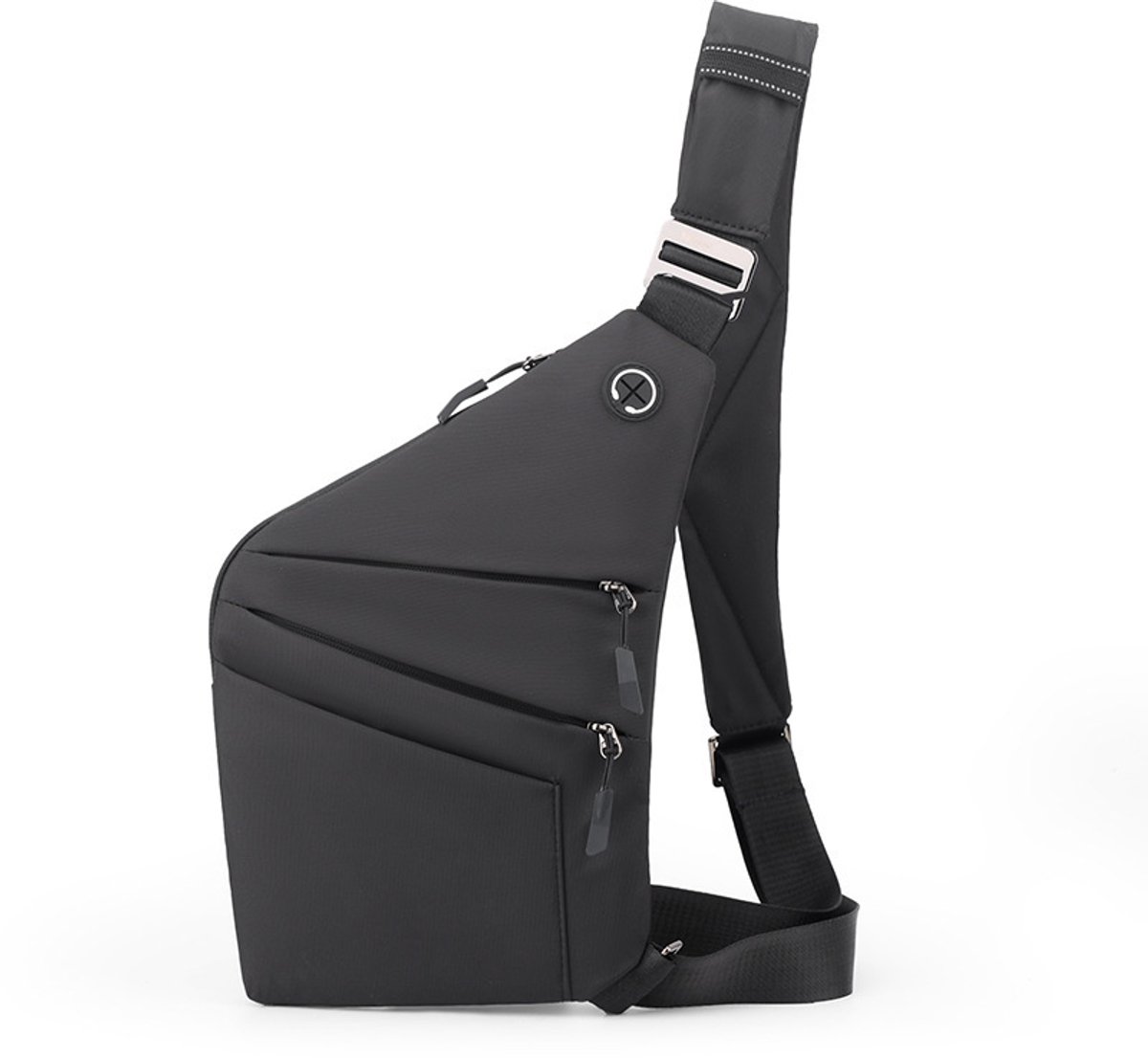Veilige Schoudertas met Anti-Diefstal Functie - Waterdichte Crossbody Bag-schoudertas met grote capaciteit-Stijlvolle reistassen-Rechter schoudertas-Geruite schoudertas - reistas-zwart