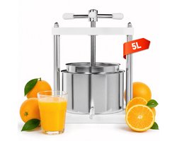 Handmatige fruitpers - 5L - RVS persmand - Witte basis