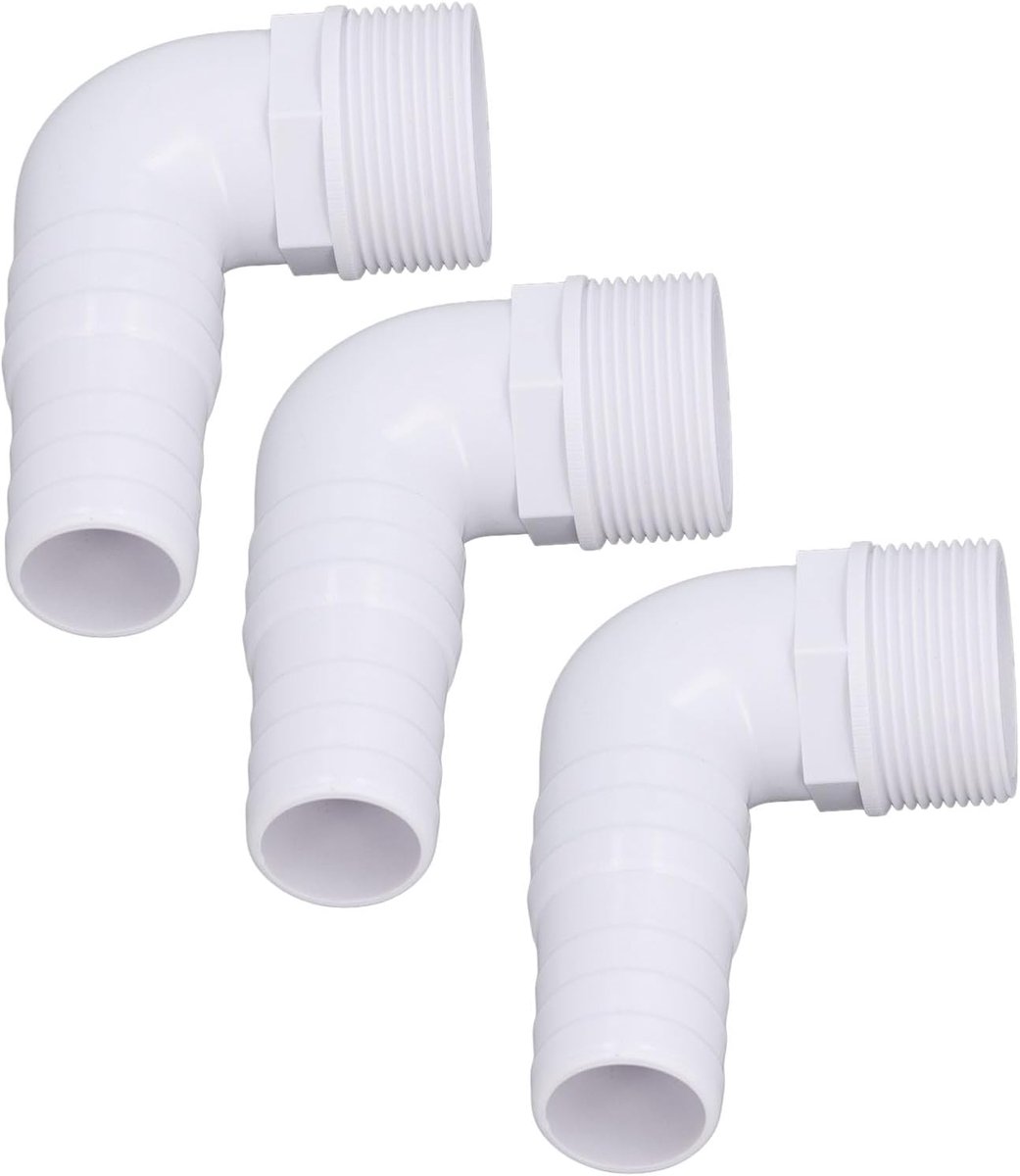 Pool Pump Fittings, Pool Hose Adapter, Barb Elbow Hose Adapter, 3PCS Elbow Adapter Connector 90 Degree Fitting For - ShopVlot