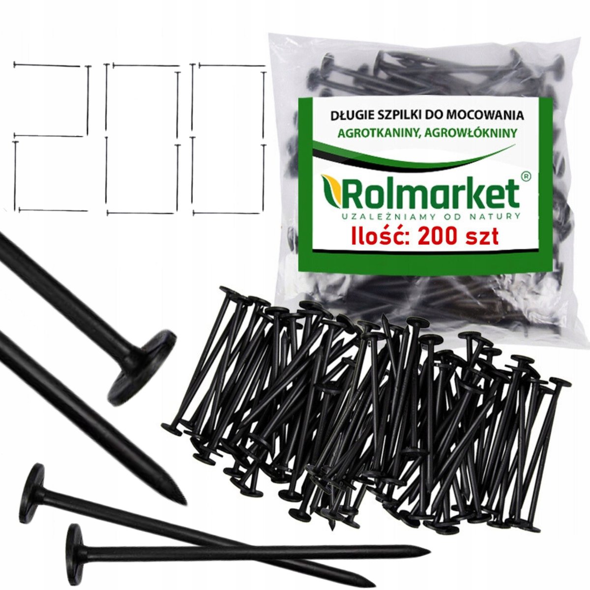 200x Grondpennen voor Agridoek 12cm - Merkloos
