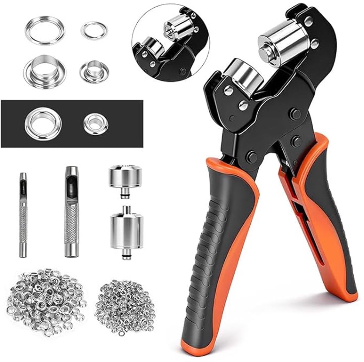 Interchangeable Cutting Heads Set for Tarpaulins with 500 Eyelets (250 Pieces Diameter 6 mm and 250 Pieces Diameter 10 - ShopVlot