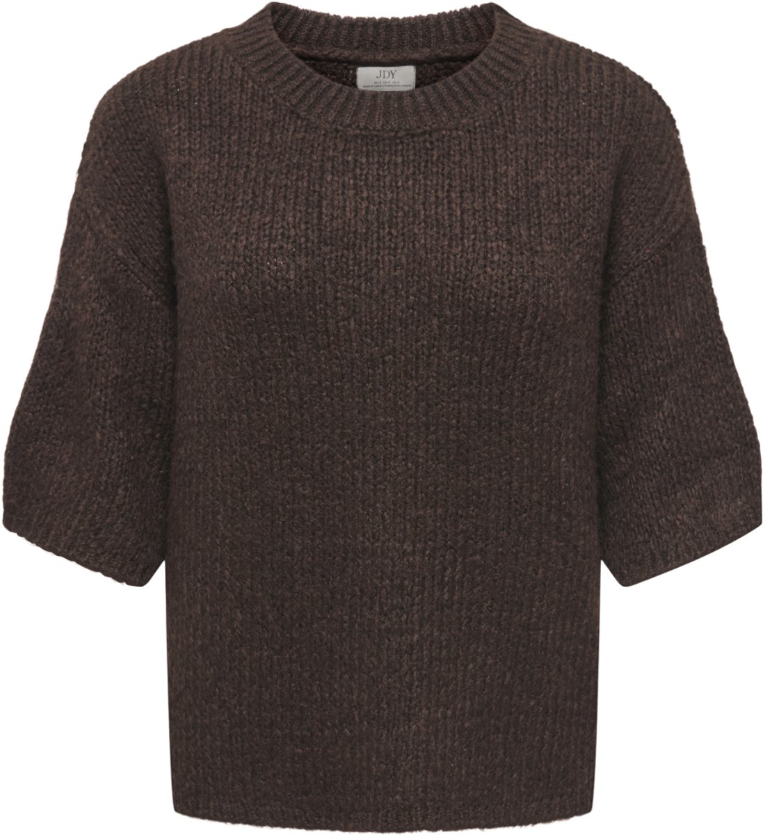 Jacqueline de Yong Trui Jdydicte S/s Pull O-neck Knt Noos 15392709 Chocolate Torte Dames Maat - M