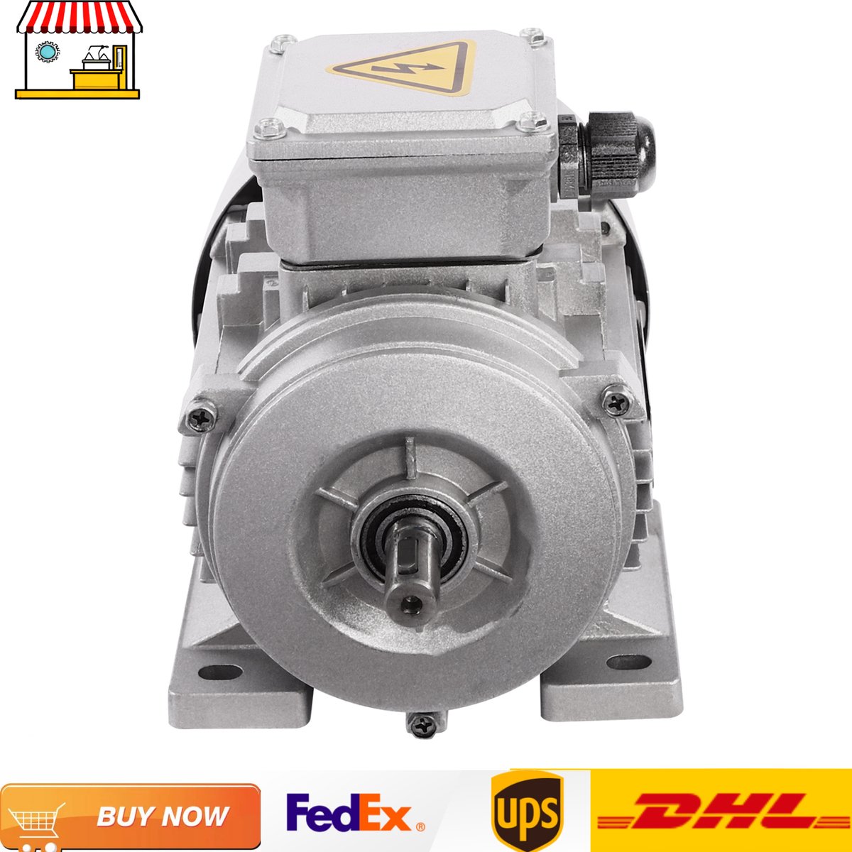 Elektromotor - Zilver - 750W - 14mm As - Driefasig - Industriële Toepassing