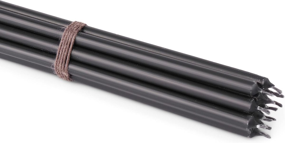 10x Druipvrije Stokkaarsen - Zwart - 29 cm - Paraffine Wax - Voor Rituele Gebruiken