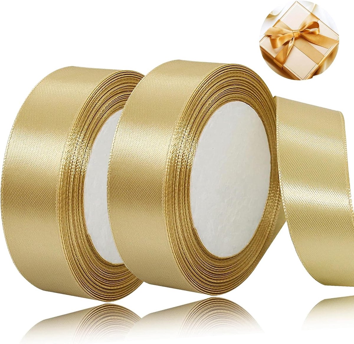 Geschenklint - Goud - 44 m - Satijnen Lint - Voor Cadeaus en Knutselprojecten
