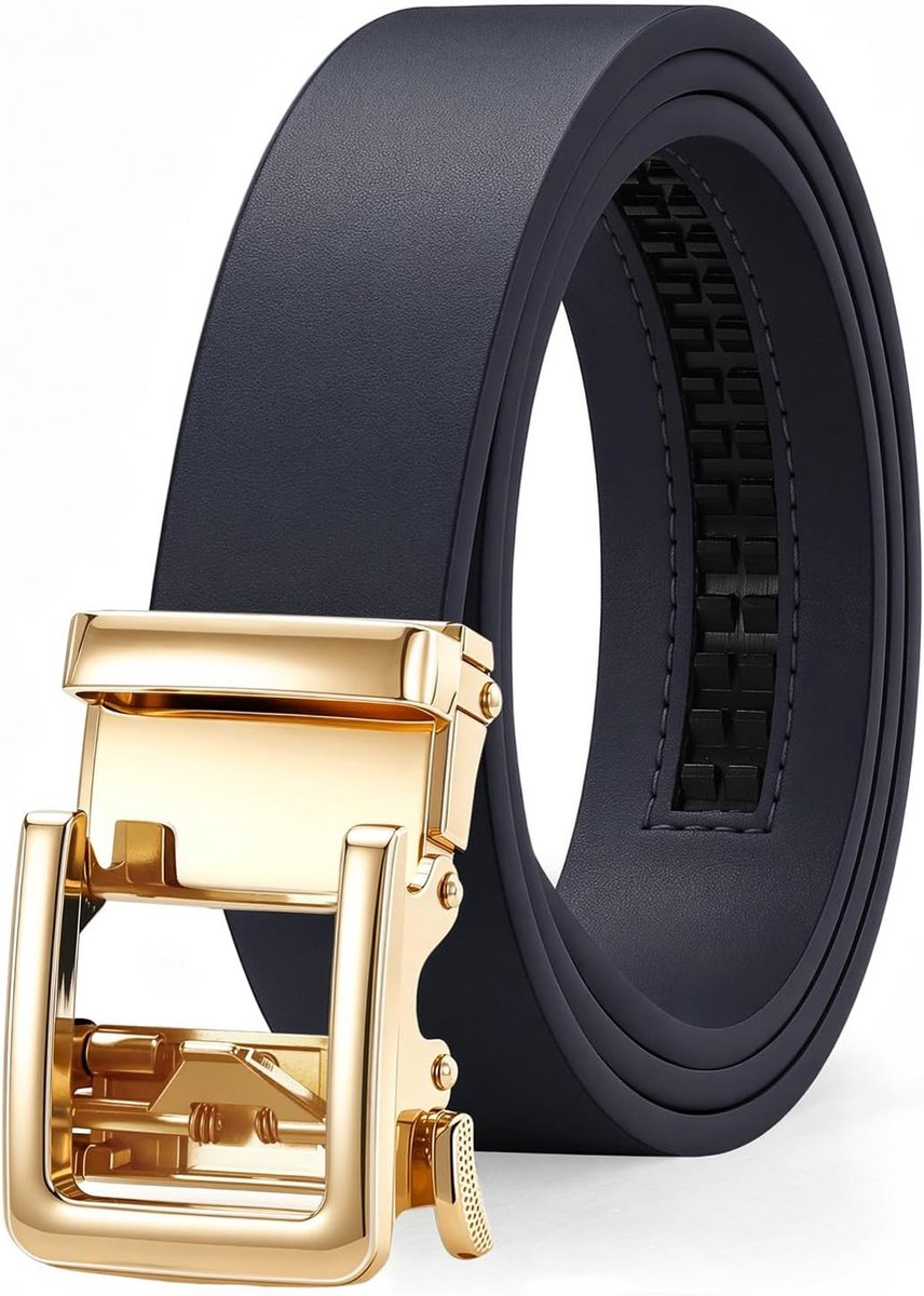 JasGood Automatische leren riem voor dames, 3,5 cm verstelbare ratelriem - ShopVlot