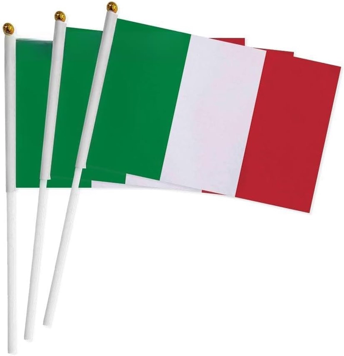 25 Italian Flagpole Hand Flagpole, Small Flag, 21 x 14 cm, for National Holidays, Sports Events, Football Games - ShopVlot