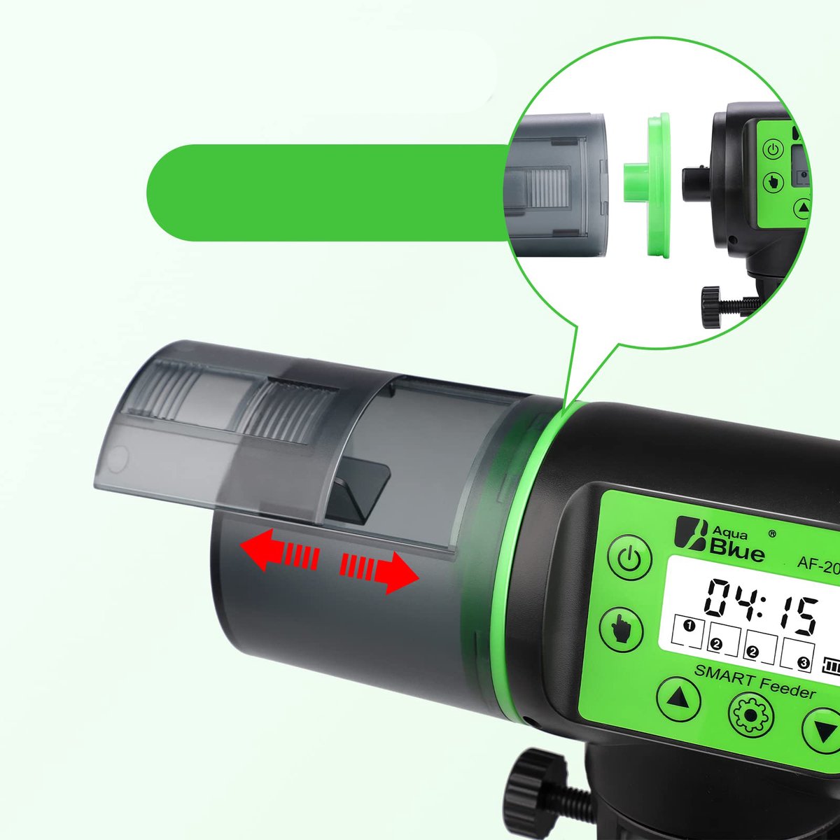 Automatische voederautomaat - 200 ml - Aquariumvoeder - LCD-display - Visvoerdispenser met timer - Geschikt voor aquariums, vissenbakken en schildpaddenverblijven - Zwart