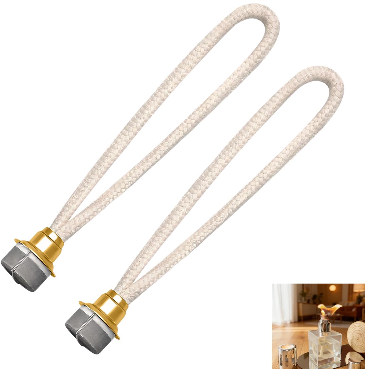 2 stuks katalytische lont, geurlamp lont, 13 mm olielamplonten, katalytische branderlonten voor oliebranders, diffuser - ShopVlot