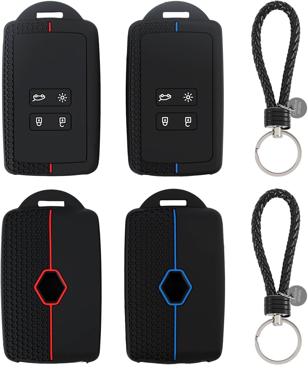 Car Key Case Compatible with Renault 4 Keys Smartkey for Clio, Espace 5, Talisman, Megane, Dacia Duster, Silicone Key - ShopVlot