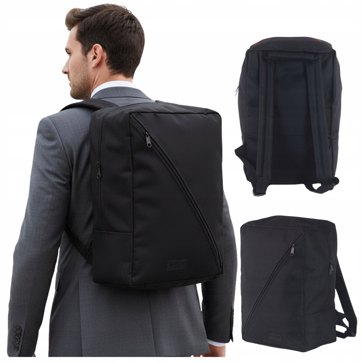 Merkloos Vliegtuig Handbagage Rugzak 40x30x20cm - Lichtgewicht & Ruim