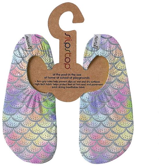 Slipstop waterschoenen met visgraatpatroon in pastelkleuren, maat XL (33-35).