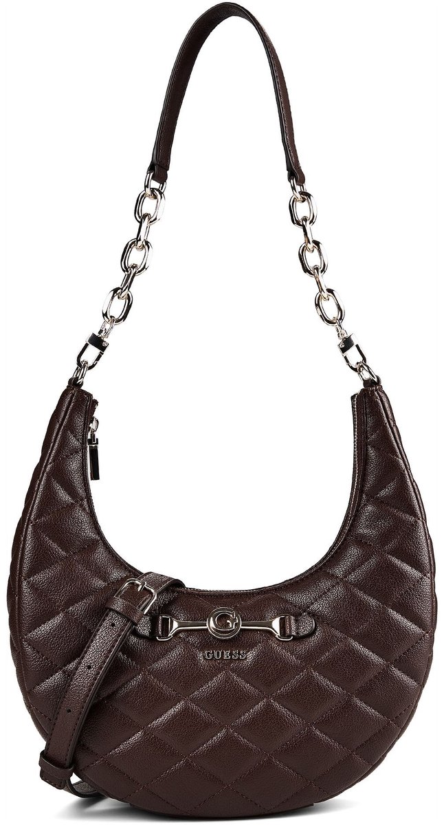 GUESS schoudertas Frances Hobo Brown donkerbruin