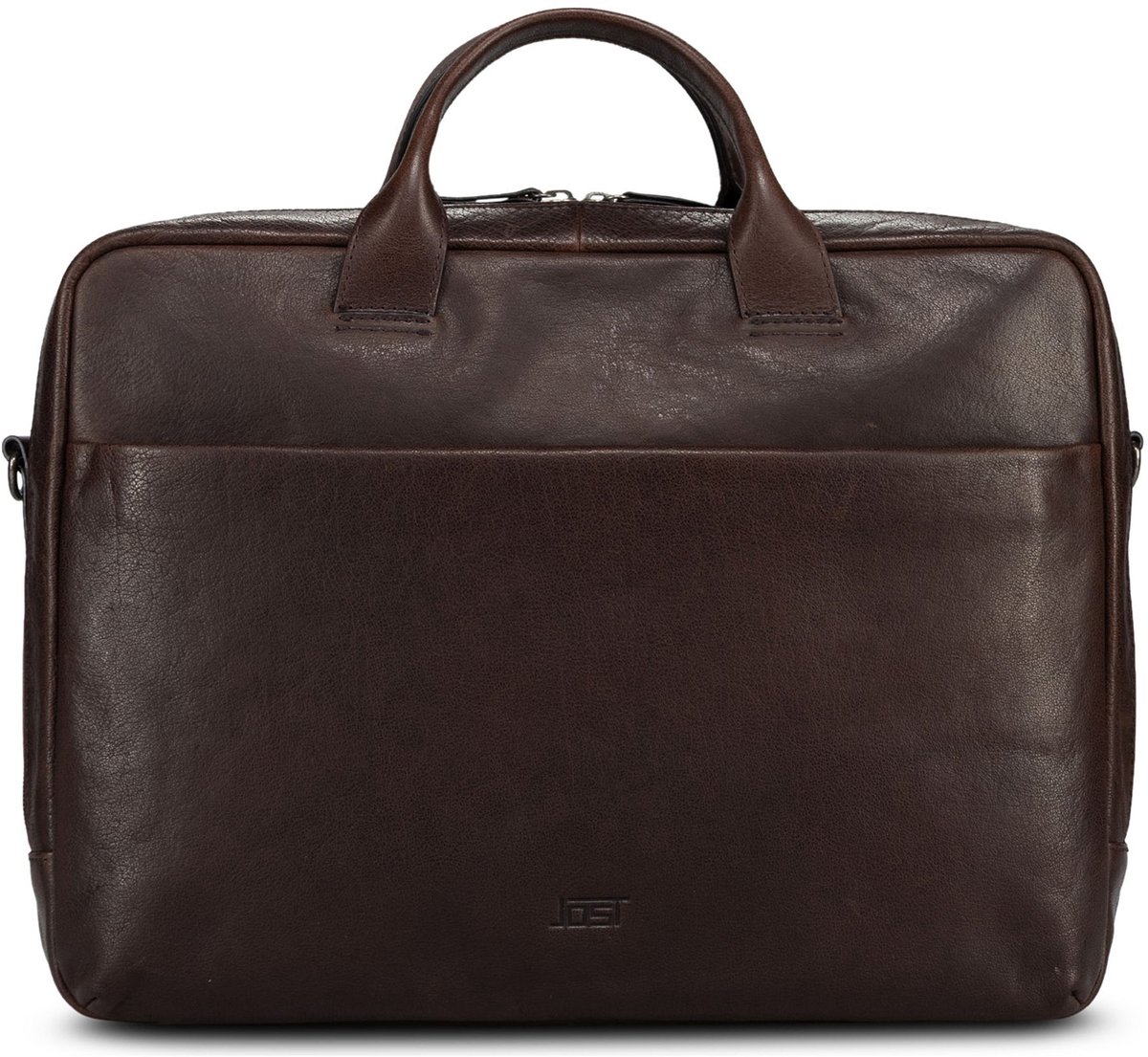 JOST Leren business tas laptoptas met laptopvak Glasgow Business Bag 2C Brown donkerbruin