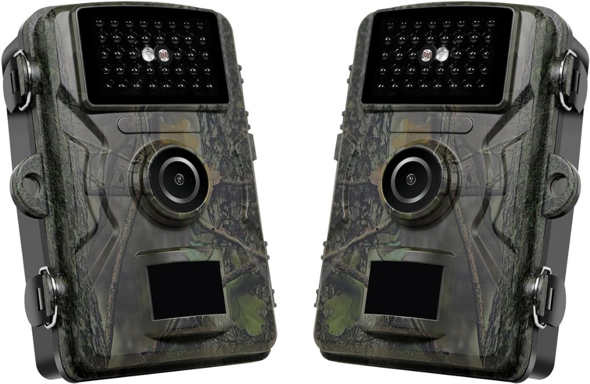 QUOVO® Professionele WildCamera met Nachtzicht – Wildcamera Voor Buiten Met 90°-Groothoeklens – 32GB SD kaart – Full HD 1080p Resolutie - Camouflage-14cm x 10cm x 7cm
