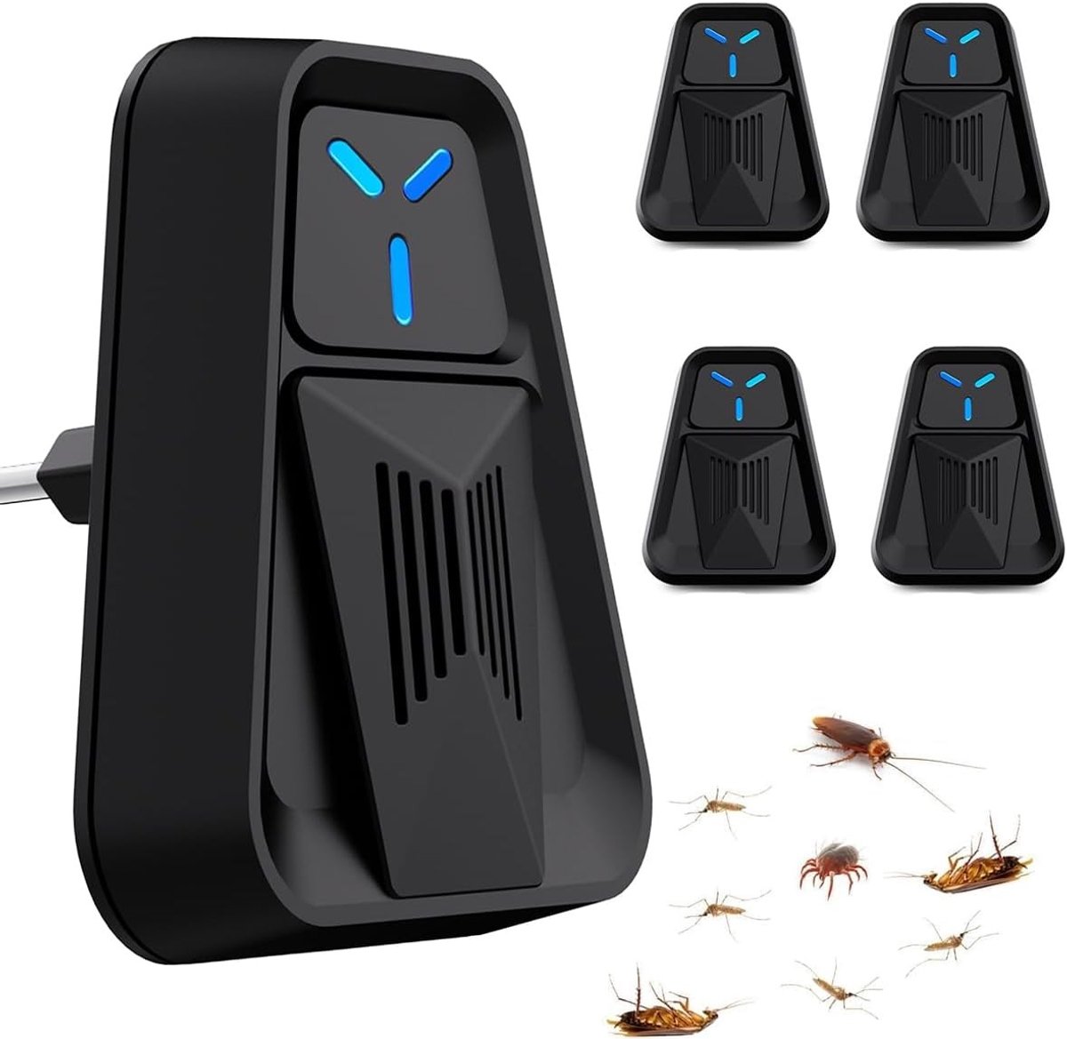 Ultrasone Ongediertebestrijder Plug-in - Blauw - Voor Binnenruimtes Tot 1600 m² - Effectieve Insectenwering Zonder Chemicals - Voor Huis en Kantoor