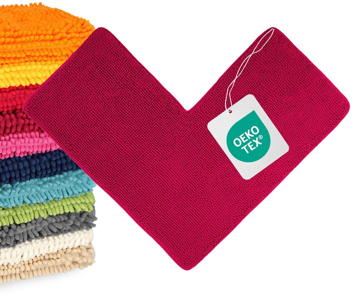 hoekdouchemat 50 x 100 x 100 cm - antislip - wasbaar - ideaal voor vierkante douchecabines - ShopVlot